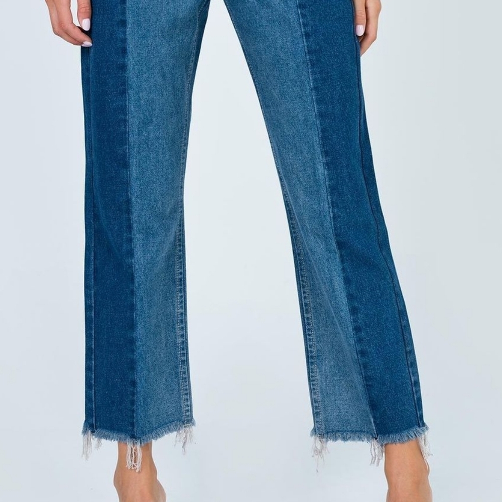 Ally Patch Work Straight Leg Jeanby PRINCESS POLLY